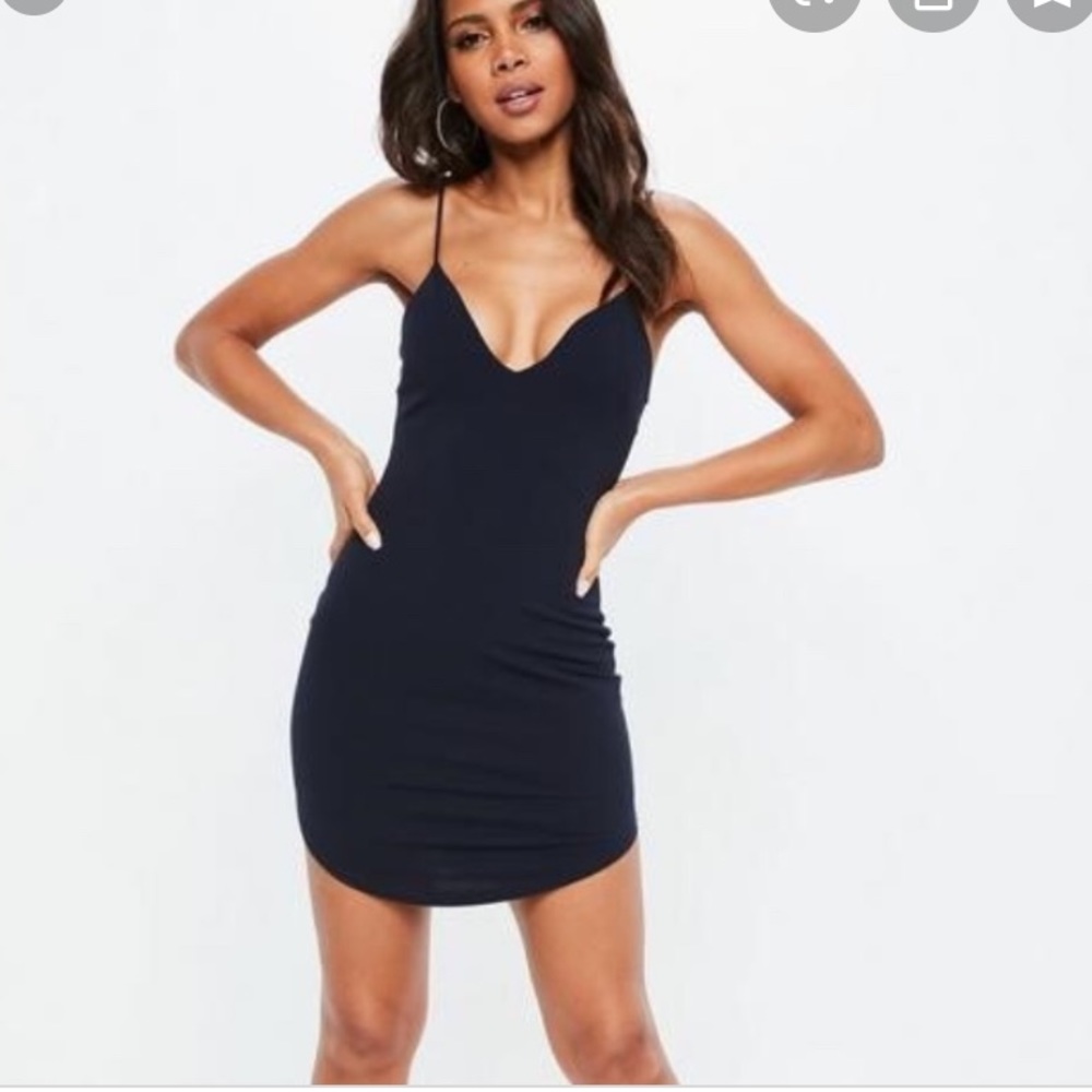 Missguided Strappy Curve Hem Dress